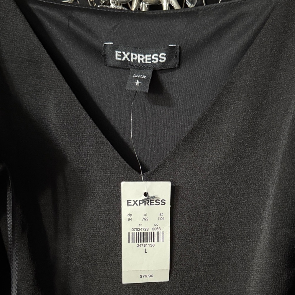 Express Black Ruffled Mini Dress - Picture 3 of 6